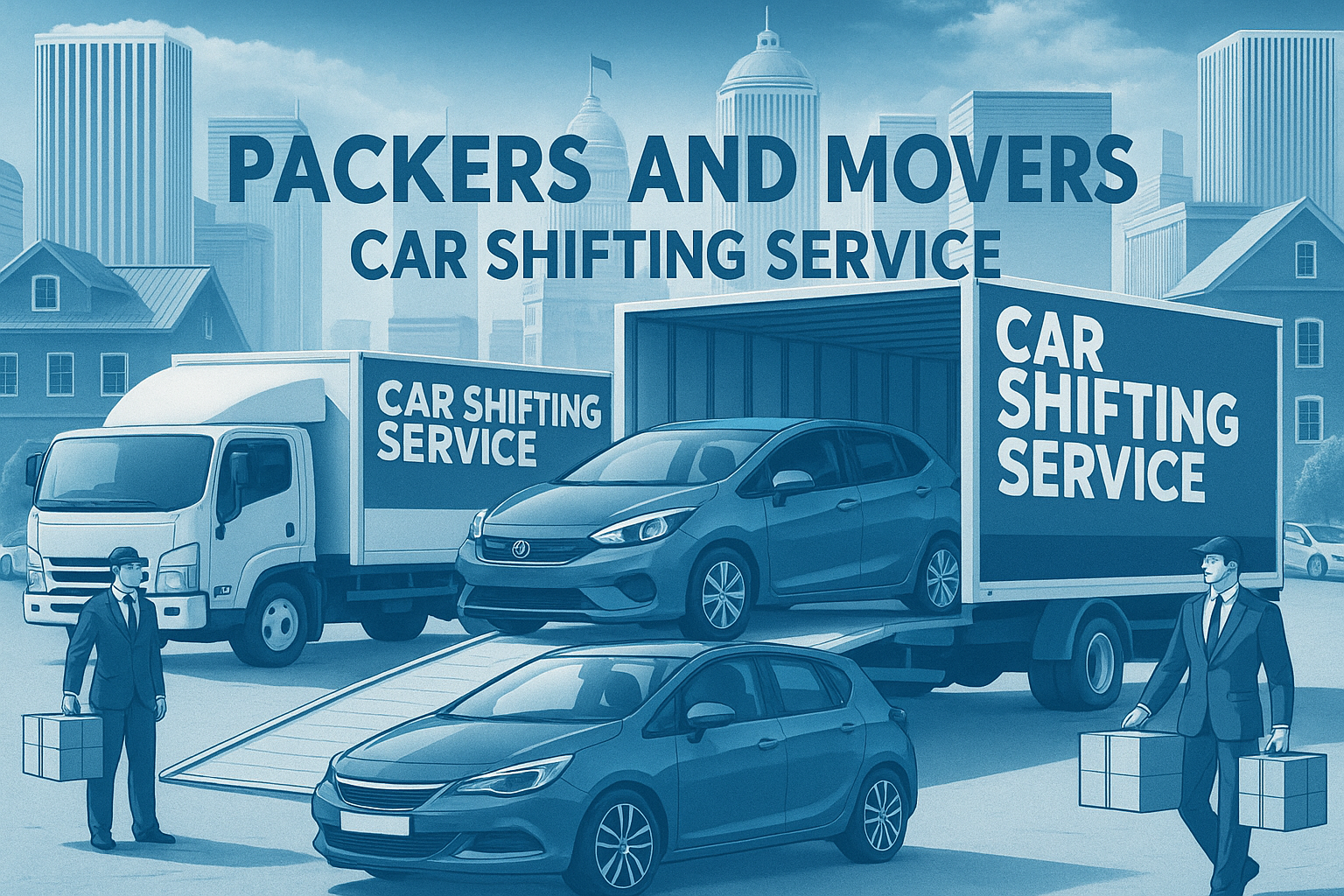Delhi Packers team loading car for safe transport in Delhi
